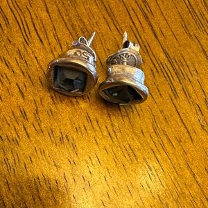 Silver Earrings with Blue Gemstones